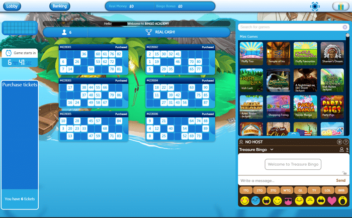 treasure island bingo price per game