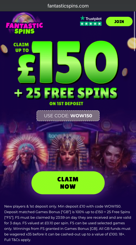 fantastic spins homepage