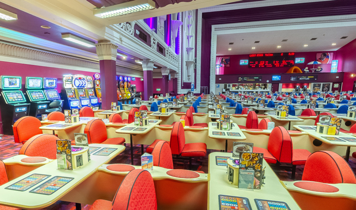 Interior picture of the bingo hall seating