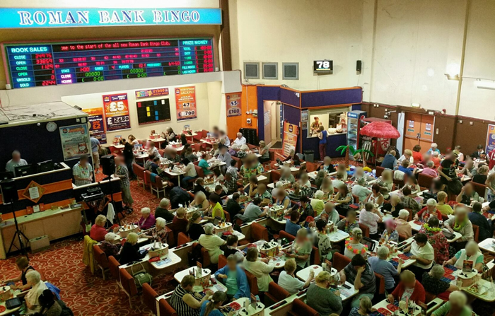 inside a busy bingo hall